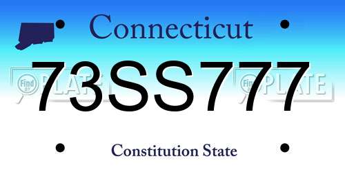 73SS777 Connecticut License Plate