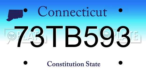 73TB593 Connecticut License Plate