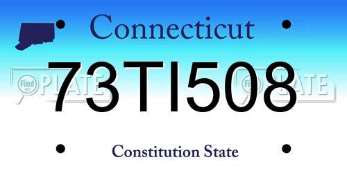 73TI508 Connecticut License Plate