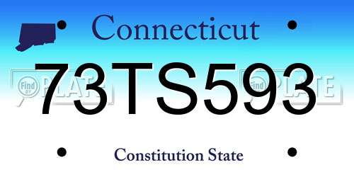 73TS593 Connecticut License Plate
