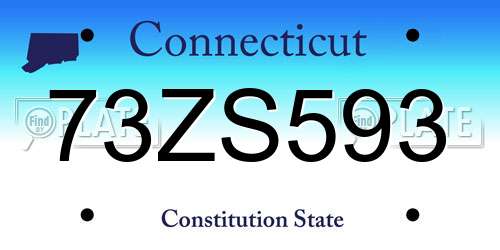 73ZS593 Connecticut License Plate