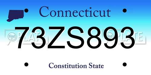 73ZS893 Connecticut License Plate