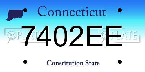 7402EE Connecticut License Plate