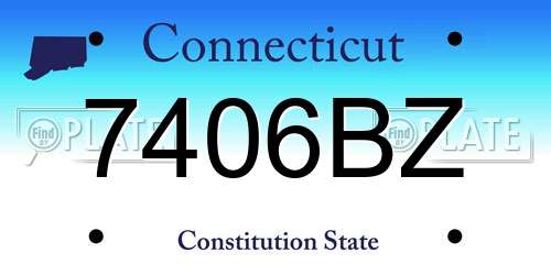 7406BZ Connecticut License Plate