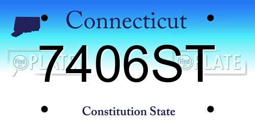 7406ST Connecticut License Plate