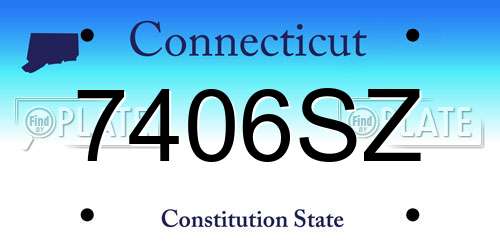 7406SZ Connecticut License Plate