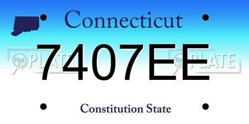 7407EE Connecticut License Plate
