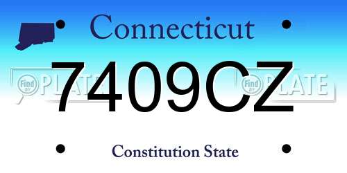 7409CZ Connecticut License Plate