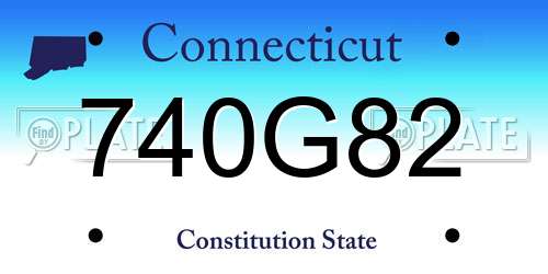 740G82 Connecticut License Plate