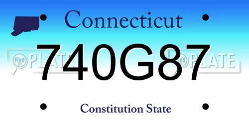 740G87 Connecticut License Plate