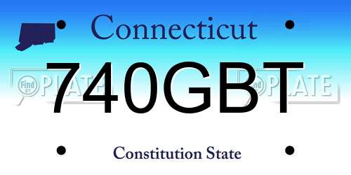 740GBT Connecticut License Plate