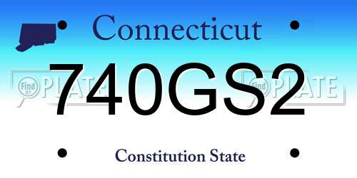 740GS2 Connecticut License Plate