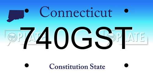 740GST Connecticut License Plate