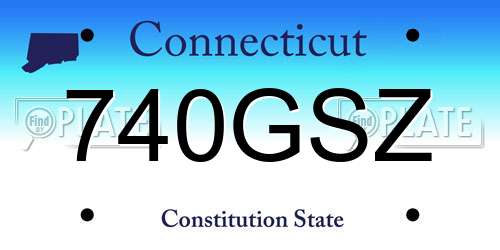740GSZ Connecticut License Plate