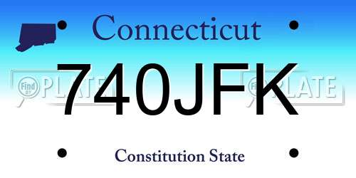 740JFK Connecticut License Plate