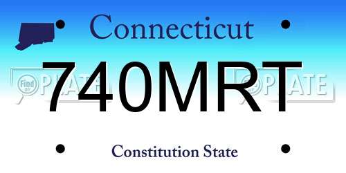 740MRT Connecticut License Plate