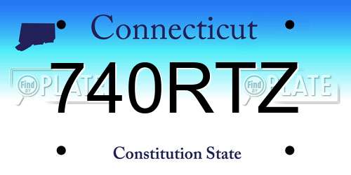 740RTZ Connecticut License Plate