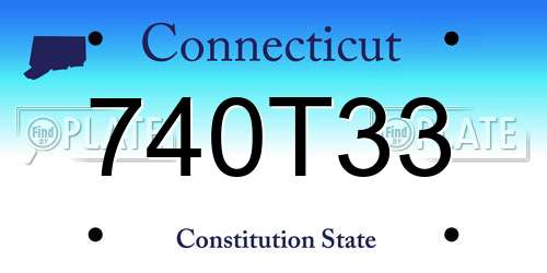 740T33 Connecticut License Plate