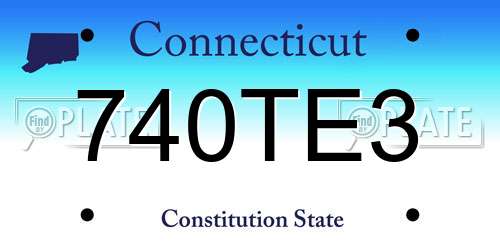 740TE3 Connecticut License Plate
