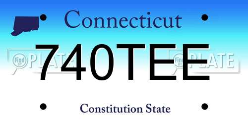 740TEE Connecticut License Plate