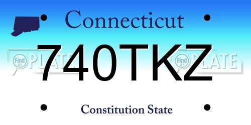 740TKZ Connecticut License Plate