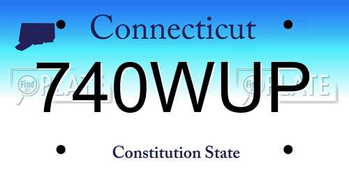 740WUP Connecticut License Plate