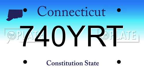 740YRT Connecticut License Plate