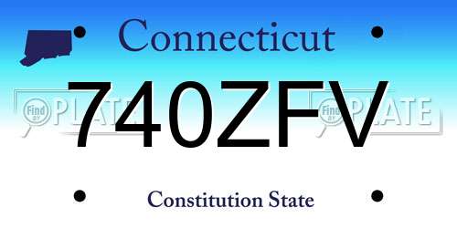 740ZFV Connecticut License Plate
