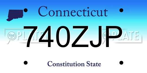 740ZJP Connecticut License Plate