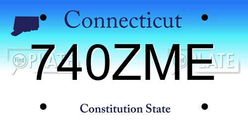 740ZME Connecticut License Plate