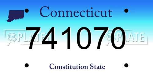 741070 Connecticut License Plate