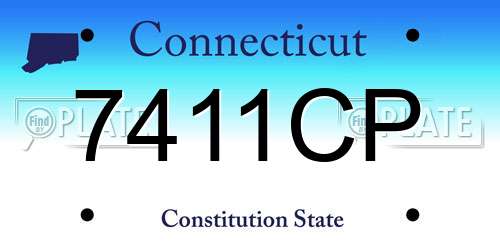 7411CP Connecticut License Plate