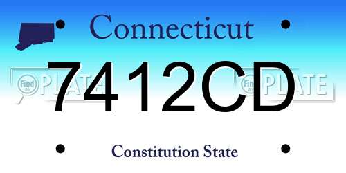 7412CD Connecticut License Plate