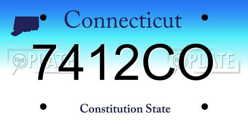 7412CO Connecticut License Plate