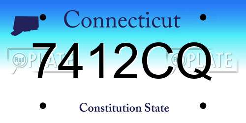 7412CQ Connecticut License Plate