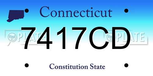 7417CD Connecticut License Plate
