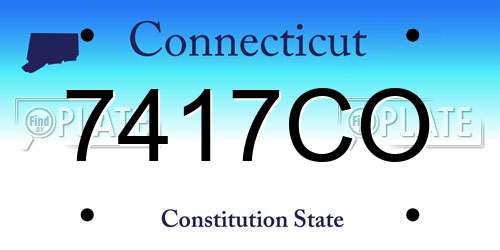 7417CO Connecticut License Plate