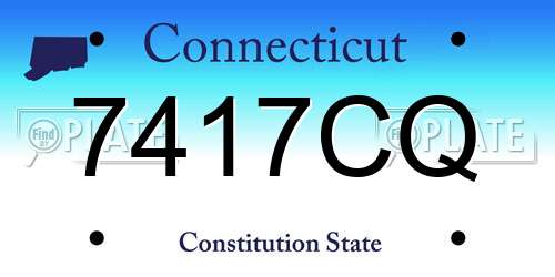 7417CQ Connecticut License Plate