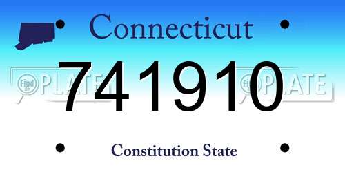 741910 Connecticut License Plate