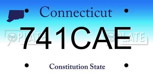 741CAE Connecticut License Plate