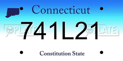 741L21 Connecticut License Plate