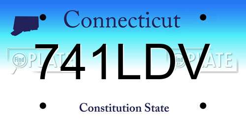 741LDV Connecticut License Plate