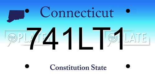 741LT1 Connecticut License Plate