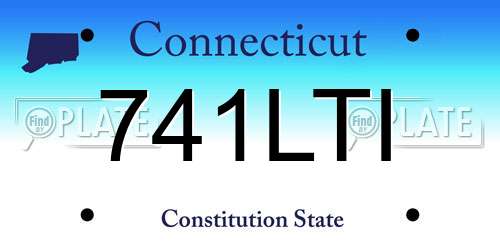 741LTI Connecticut License Plate