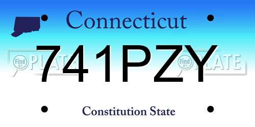 741PZY Connecticut License Plate