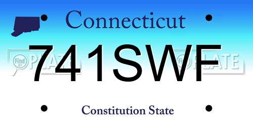 741SWF Connecticut License Plate
