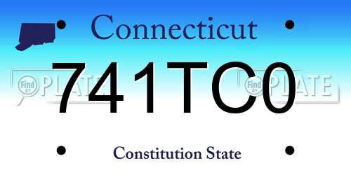 741TC0 Connecticut License Plate