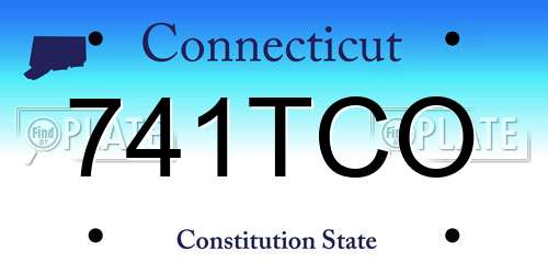 741TCO Connecticut License Plate