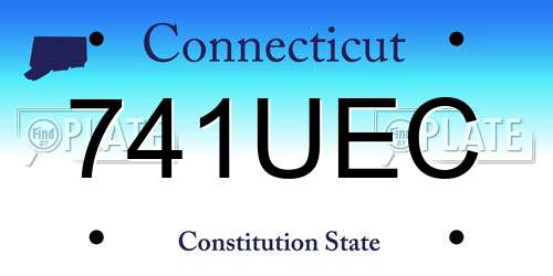 741UEC Connecticut License Plate