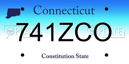 741ZCO Connecticut License Plate